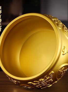 黄铜聚宝盆摆件招财聚财家用存钱罐玄关铜米缸办公室店铺开业礼品