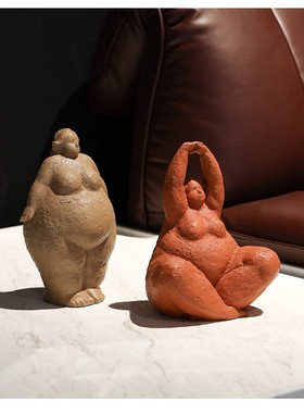 创意胖女人抽象艺术摆件设计师人物软装饰品