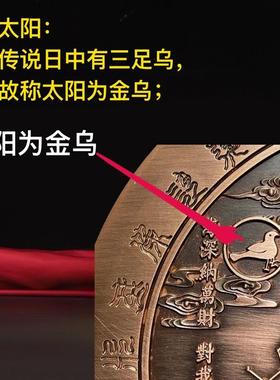 紫铜大号山海镇摆件八卦图凹凸镜挂件大门室内室外家居房屋装饰品