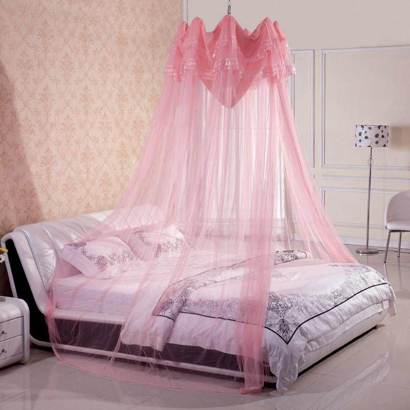 蚊帐铝合金圆顶吊顶1.5米1.8m床加高加密宫廷加厚安装天花板大床,淘宝优惠券,粉丝福利购,淘宝优惠卷