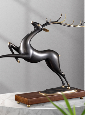 招财全铜一跃千里玄关卧室电视柜酒柜客厅装饰品家居轻奢高档摆件