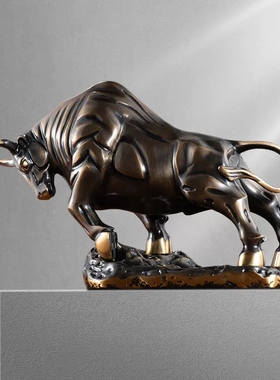 皇普森牛摆件工艺品招财摆件牛客厅办公室摆件桌面摆件铜牛运势