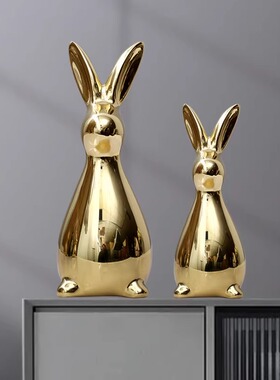 皇普森全铜招財如意兔子摆件新家客厅装饰品兔年生肖礼品吉祥物