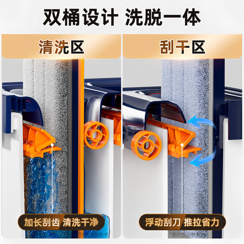佳帮手拖把家用一拖净2026新款免手洗平板干湿两用刮刮乐拖地神器 - 图0