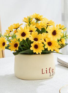 向日葵假花仿真花摆设绿植桌面花篮摆件客厅餐桌装饰拍摄道具盆栽