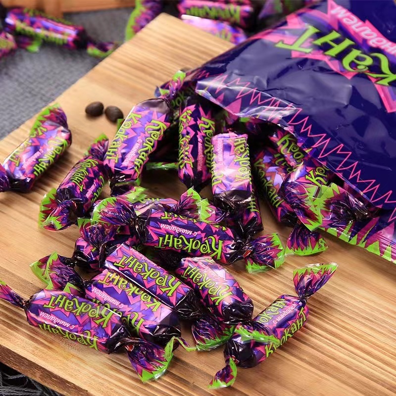 俄罗斯紫皮糖kpokaht巧克力KDV原装进口糖果散装年货零食喜糖软糖 - 图0