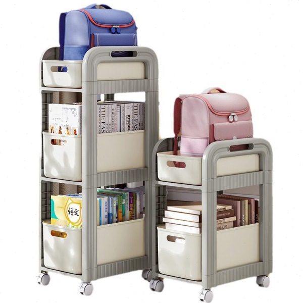 收纳置物架学生桌边书本收纳架可移动小推车简易置物书架整理,淘宝优惠券,粉丝福利购,淘宝优惠卷