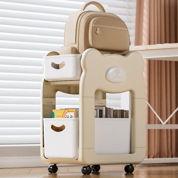 书包置物架可移动小推车桌下书本收纳架子家用多层书架桌面夹缝柜,淘宝优惠券,粉丝福利购,淘宝优惠卷