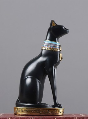 欧式创意树脂埃及猫摆件猫神贝斯特客厅书房办公室书桌装饰摆设