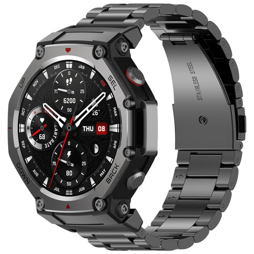 适用华米amazfit Trex3表带跃我trex2金属七株钢带腕带霸王龙华米TrexUltra2男女三株不锈钢华米Trex Pro表带 - 图1
