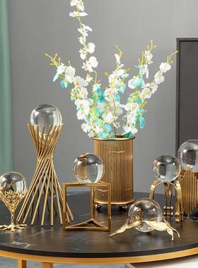 北欧轻奢房间客厅水晶球装饰品艺术简约办公室书桌电视柜水晶摆饰