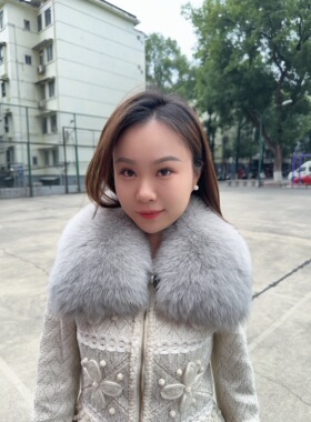 狐狸毛领子方领真毛男女通用