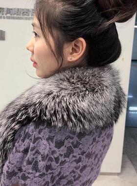 毛领子真皮真毛围巾披肩通用冬季