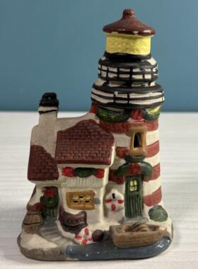 【千禧记忆】陶瓷装饰摆件怀旧房屋灯塔欧美景德氛围陶土制品套圈