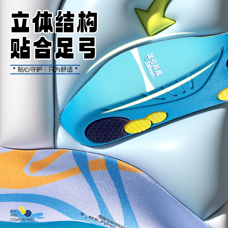 儿童足弓支撑鞋垫小孩专用透气吸汗男童女童运动垫片减震可裁剪,淘宝优惠券,粉丝福利购,淘宝优惠卷