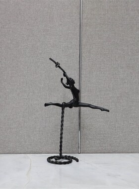 中式创意简约黑色金属人物装饰品客厅办公室卧室书房Y玄关家居摆