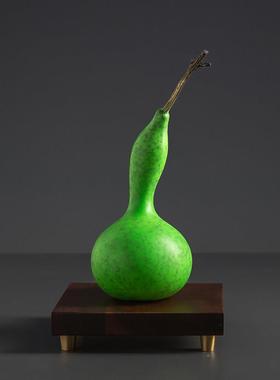 黄铜档礼品绿色葫芦件家居客玄关柜摆子办公厅室桌面装1213饰高品