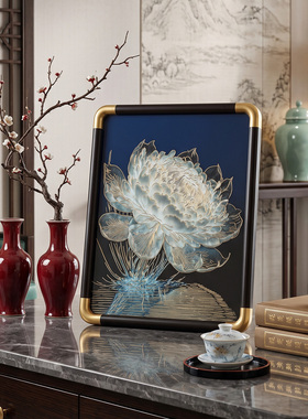 好运莲莲光影睡莲手工雕刻铜雕画装饰画家居客厅桌面摆件乔迁礼品
