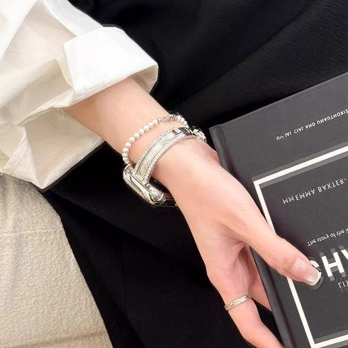 适用华为fit4表带ins闪钻拉丝手镯铜质表链iwatchS10/9/8/7/6/5代se2表带41mm镶钻45mm金属8/9Pro腕带46/42mm - 图3