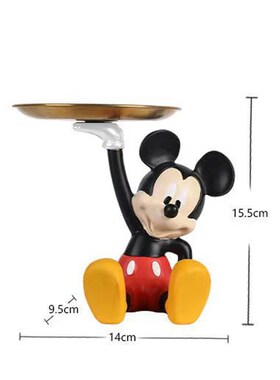 入户玄关钥匙收纳摆件宿舍家居饰品米奇托盘搬家礼物乔迁新居礼品