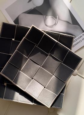 态生活北欧皮质玄关钥匙托盘家用茶几首饰化妆品杂物收纳盘置物盘