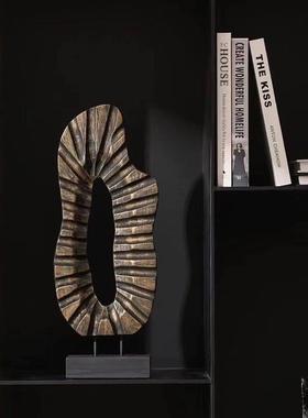 抽象创意轻奢风几何造型动物异形摆件家居样板间酒店会所软装饰品