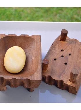 诗玛哈东南亚泰国工艺品实用木雕小摆件沥水皂托特色皂盘创意个性