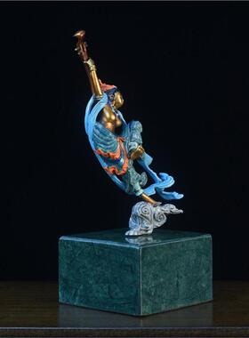 琶全铜琵神女摆新中式禅意古典物客厅人玄关神女书柜古风装饰件工