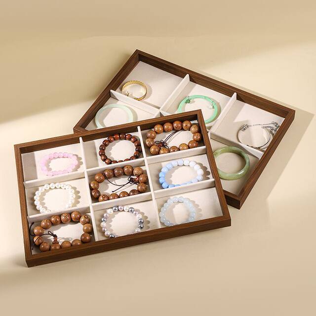 Beaded tray high-end retro jewelry ring large capacity necklace bracelet storage earring display earring bracelet products