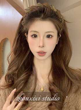 百搭缠绕布艺齿梳发箍女高颅顶发卡甜美头箍外出优雅头饰