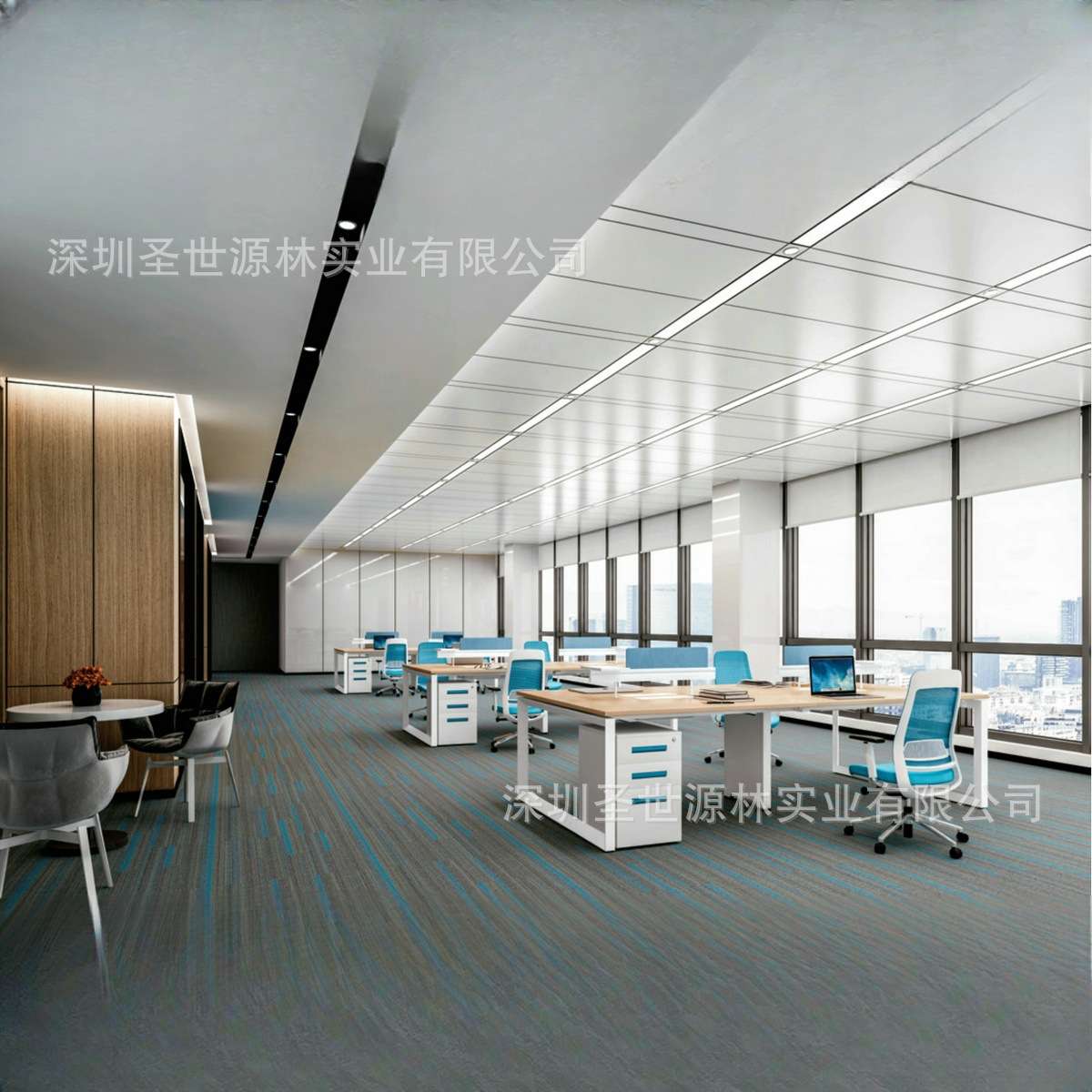 圣世源林钢架系列时尚现代中班台经理主管办公桌职员桌会议桌钢架 - 图1