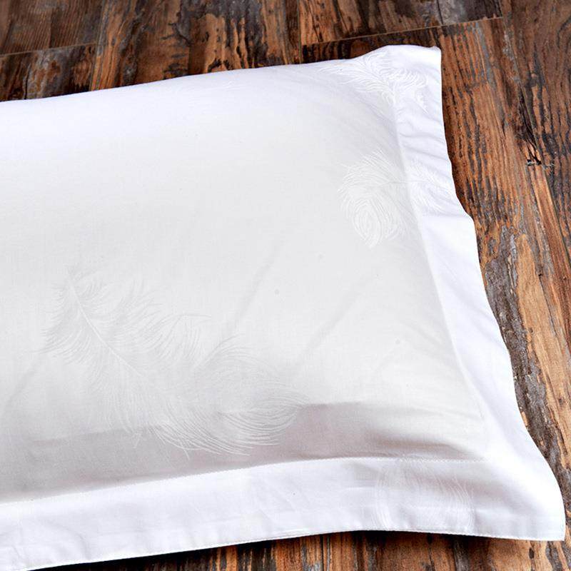 五星JEX-07级布宾件馆酒店床品全棉四套白全纯棉提花草 - 图1