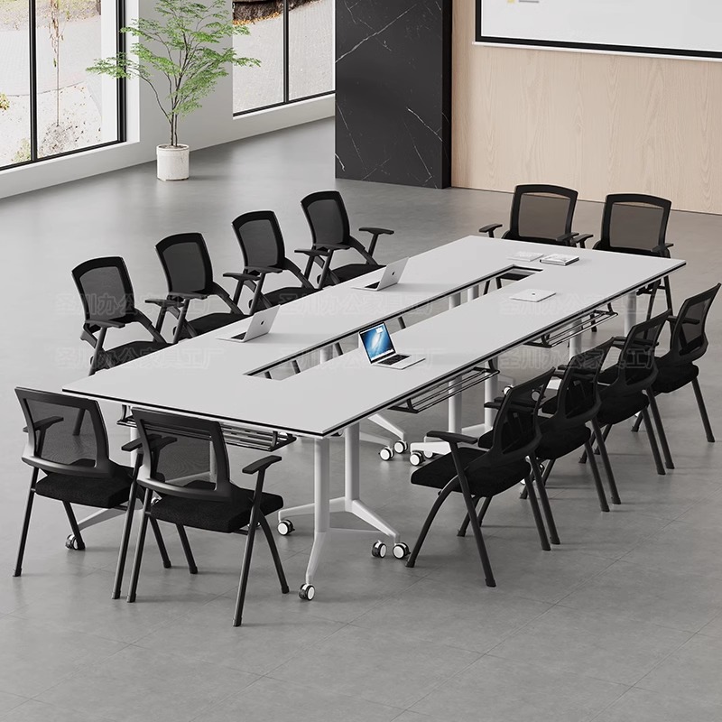 简易折叠桌子培训桌长方形户外便携学习书桌会议长条桌餐桌可折叠 - 图1