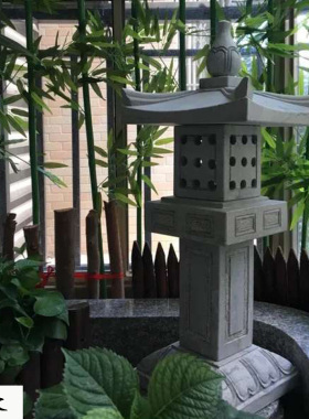 新品石雕石灯日式庭院草坪灯v仿古青石石头灯塔户外园林落地电石