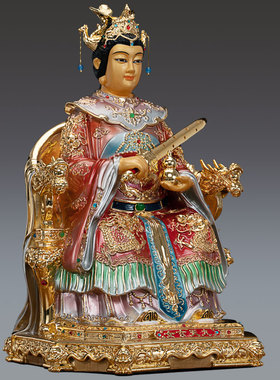 极速台湾鎏金纯铜九天玄女神像九天玄女娘娘O九天圣母无极元君神