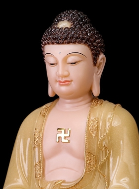 极速汉白a玉释迦牟尼佛像居家供奉阿弥陀佛药师佛娑婆三圣佛像桌