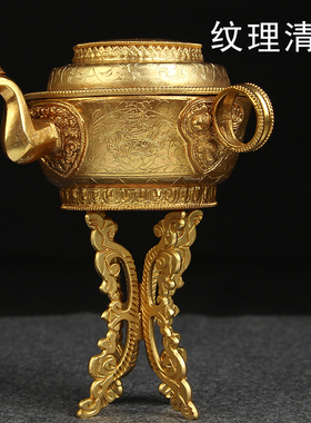 极速纯铜水陆供七供水p修法盘尼泊尔工艺藏传用品密宗法器火供勺