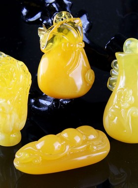 极速天然蜜蜡吊坠k男女款貔貅莲花手串项链坠手把件琥珀金刚菩提