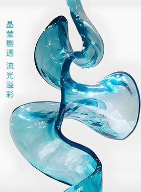 透明树脂艺术雕塑竖高摆件酒店客厅玄关壁龛轻奢高级感细长装饰品