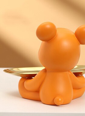 暴力熊入户玄关钥匙收纳托盘摆件客厅家居装饰品乔迁新居生日礼物