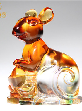 琉璃工艺品十二生肖全套可爱水晶小摆件鼠牛虎兔龙蛇马羊猴鸡狗猪