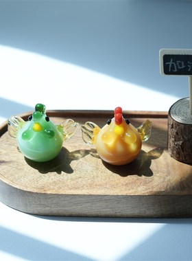 淄博博山琉璃咕咕鸡桌面摆件纯手工仿真公鸡办公室吉祥装饰品礼物