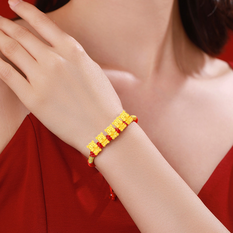 蒂蔻珠宝马年黄金转运珠手链五福马生肖转运珠本命年手链,淘宝优惠券,粉丝福利购,淘宝优惠卷