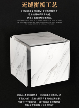 银白龙大理石雕塑底座定制售楼部展示台商场石墩客厅落地基座摆件