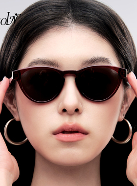 25新款小框复古猫眼墨镜女