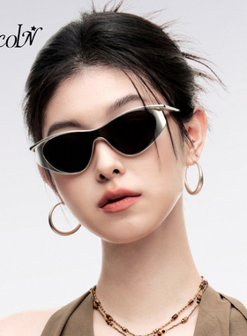 未来感金属朋克猫眼墨镜男女