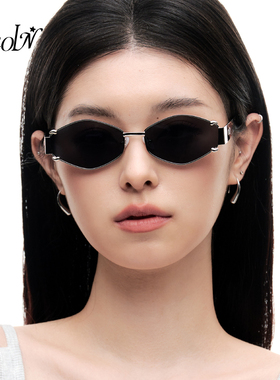 老钱风复古金属墨镜多边形女