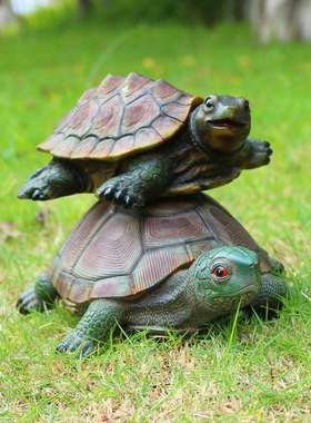 仿乌园龟雕塑水池塘动物模型户外庭院装饰墅别入户花装真乌龟摆件