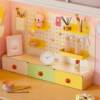 Desktop perforated board storage box dormitory desk pen holder storage rack student stationery organizing box desk organizing rack