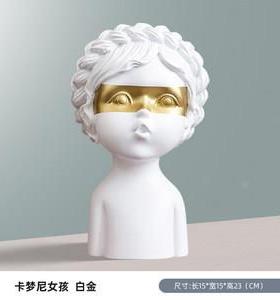 式家欧居软装饰人物GZZH0076塑办公雕室品卡梦尼小可爱头像树脂工